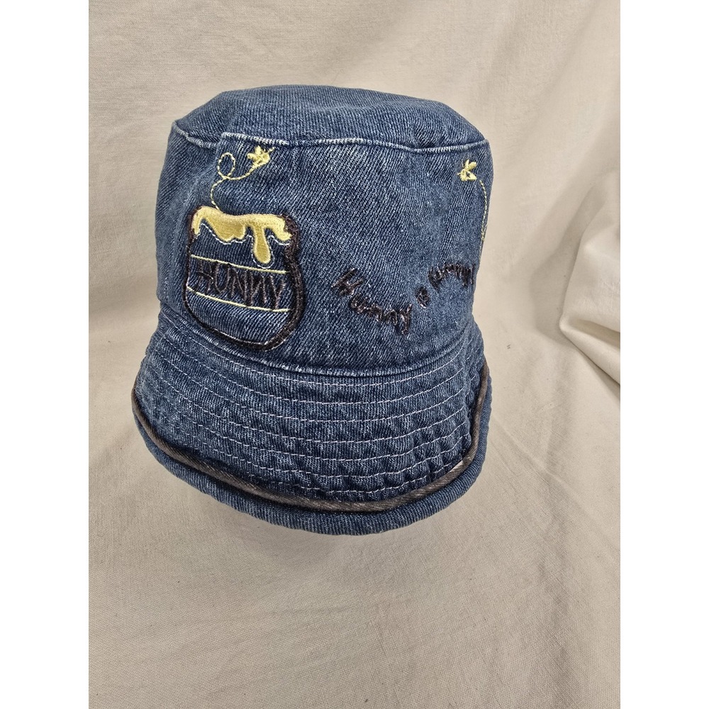 Kids‎ Blue Denim Bucket Hat Hunny is Yummy Honey Pot Embroidered Sun Hat
